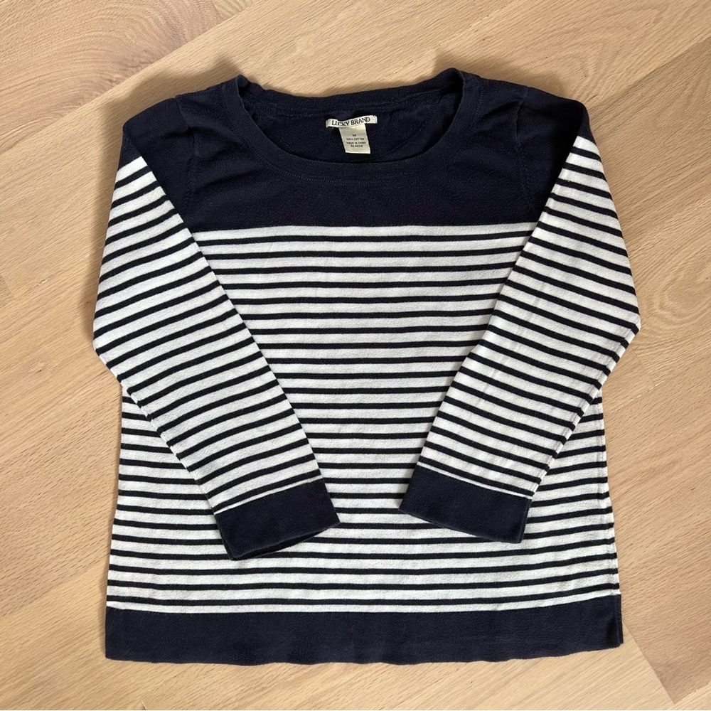 Lucky Brand Striped Crew Neck Sweater